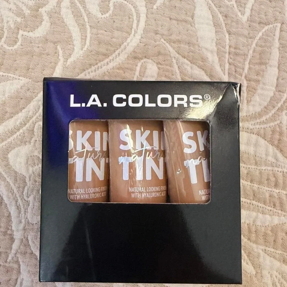 L.A. Colors Skin Tint Bundle 3 Pack Natural Finish Hyaluronic Acid Tan Brown
